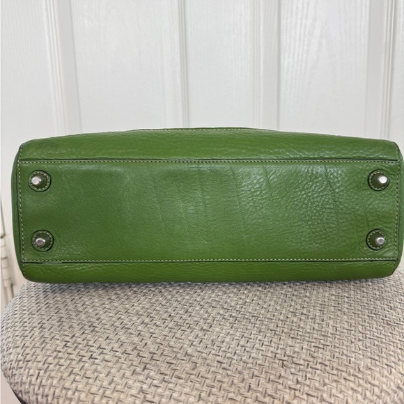 COACH HAMPTON PEBBLED LEATHER BRAIDED SATCHEL LIME GREEN #F13084 - Picture 7 of 12